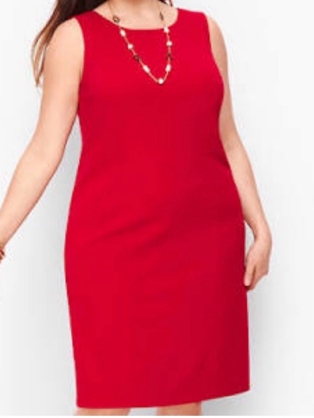 Talbots Italian Knit Sheath‎ Dress Size 14WP Plus Size Sexy Red